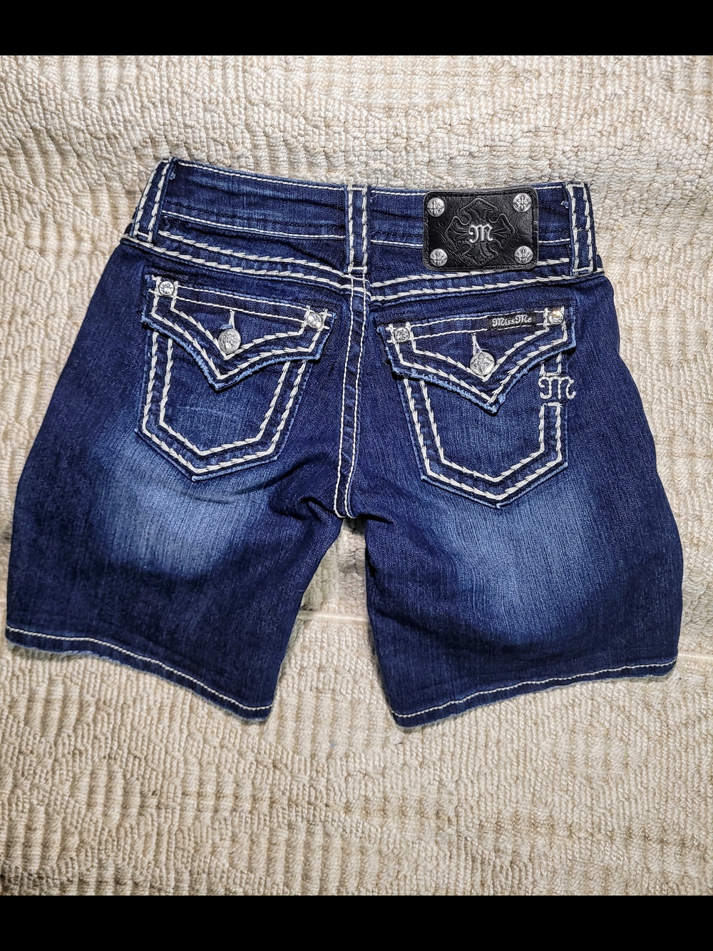 Miss Me Signature Mid-Rise Bermuda Denim Shorts 24